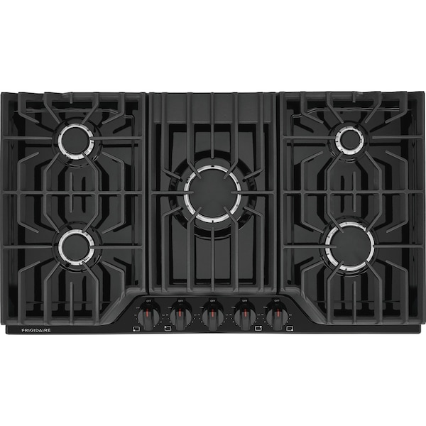Frigidaire 36-inch Gas Cooktop with 18,000 BTU & SpillSafe Cooktop, Black FCCG3627AB - main